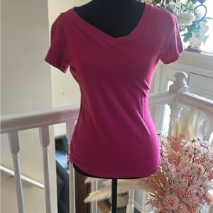 Pink V-Neck Women's Top